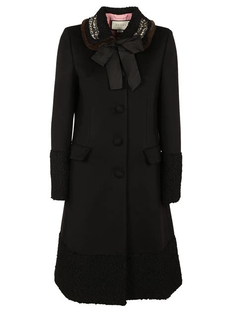 gucci women's jacket fur collar|gucci coats for women.